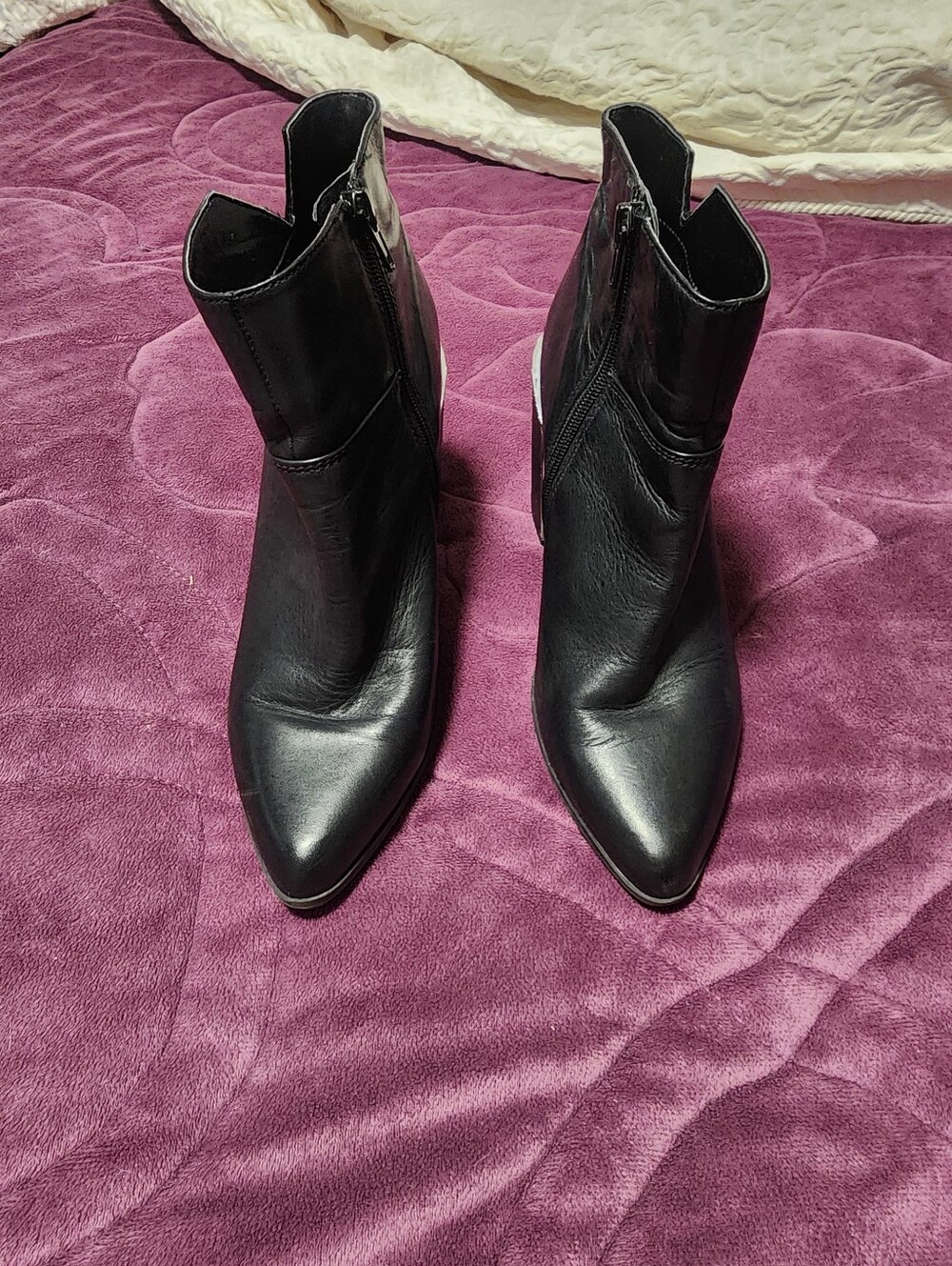 Ninw West Black Pointed-Toe Ankle Boots - Women's Fashion Booties